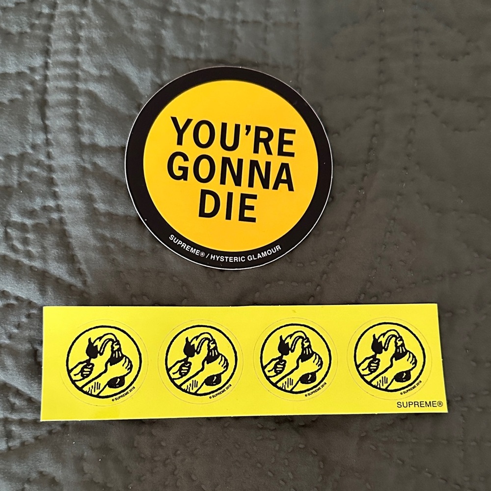 Supreme Yellow and Black Sticker Collection